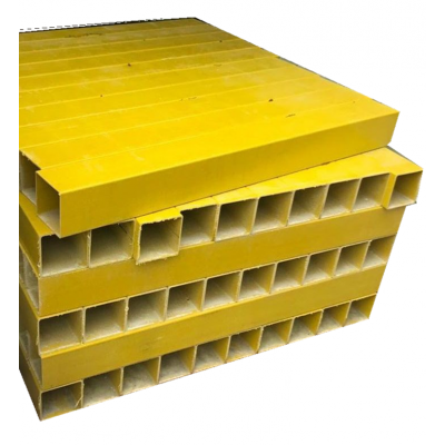 High Strength FRP Fiberglass Yellow 100x100 Square Tube