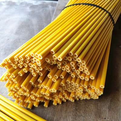 Yellow color pultrusion round tube fiberglass small diameter tube